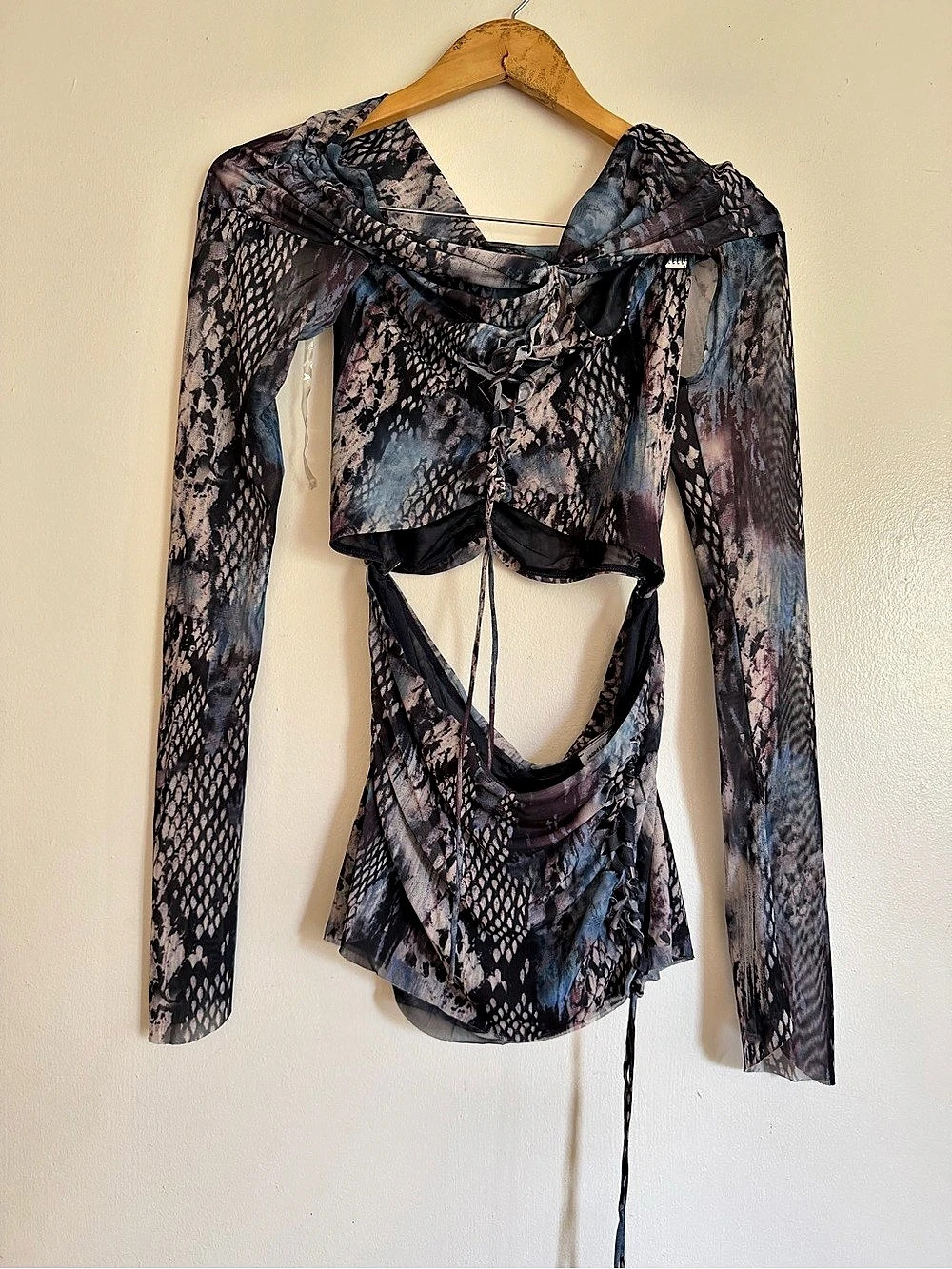 Jaded London Animal Print Lace-Up Bodysuit Size 8 NWT